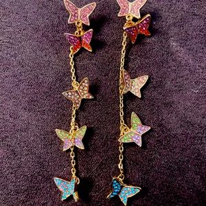 Swarovski Copy butterfly dangle earrings.